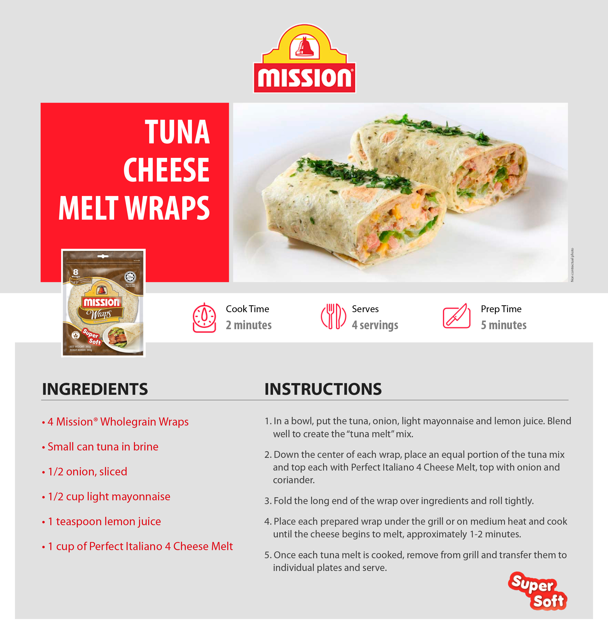 Mission-Wrap-Tuna Cheese Melt Wraps